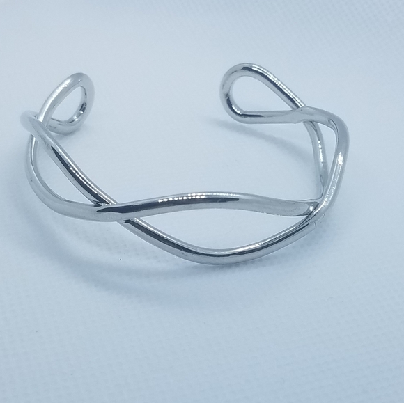 3/$10 Silver Metal Woven Style Bracelet Slip On - Picture 2 of 5